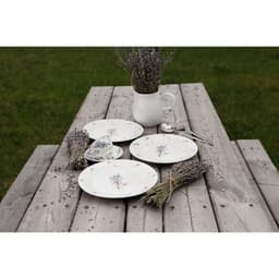 Тарелка обеденная Доляна «Лаванда», d=25.3 см, фарфор, белая