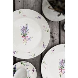 Тарелка обеденная Доляна «Лаванда», d=25.3 см, фарфор, белая