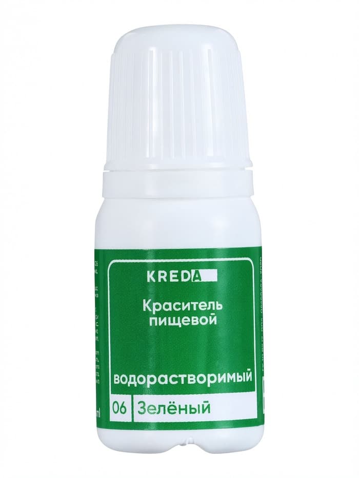 Краситель пищевой Kreda Bio Prime-gel, водорастворимый, зеленый, 10 мл