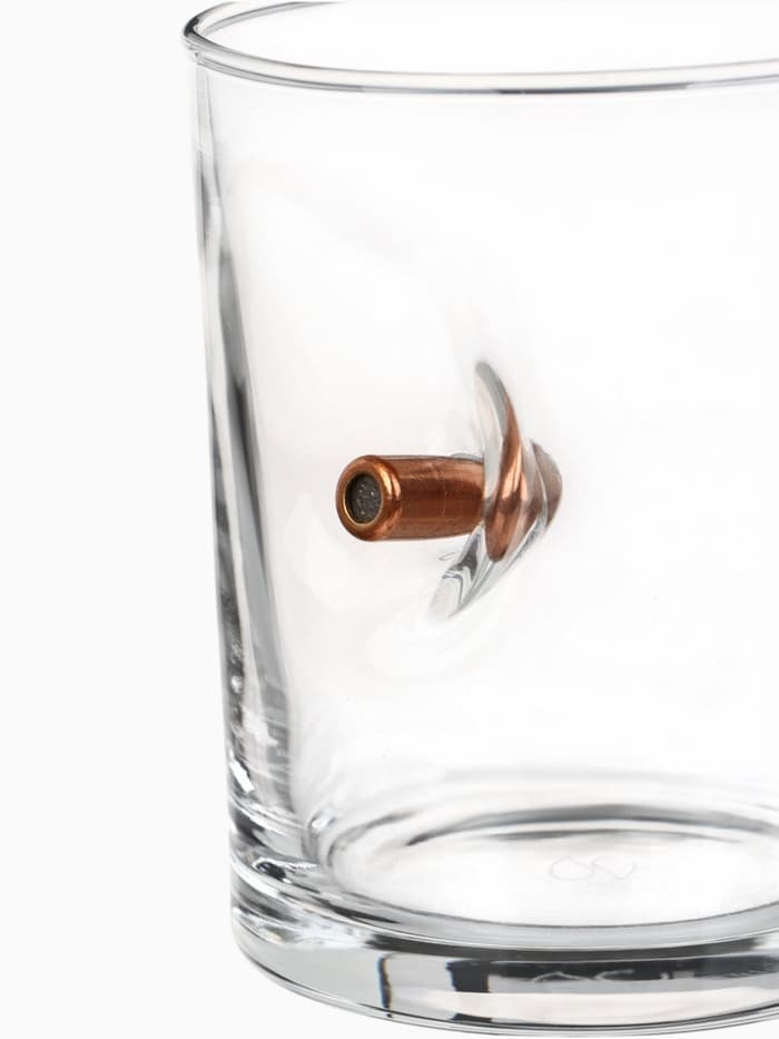 Подарочный непробиваемый набор «Виски»: стакан с пулей 250 мл, камни для виски 3 шт.