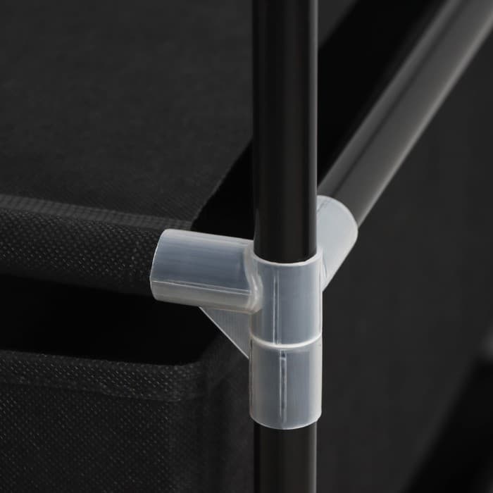 Вешалка - стойка напольная для одежды Доляна, 2 перекладины, 2 ящика, 120×43×169 см, чёрная