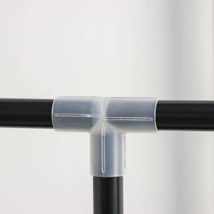 Вешалка - стойка напольная для одежды Доляна, 2 перекладины, 2 ящика, 120×43×169 см, чёрная