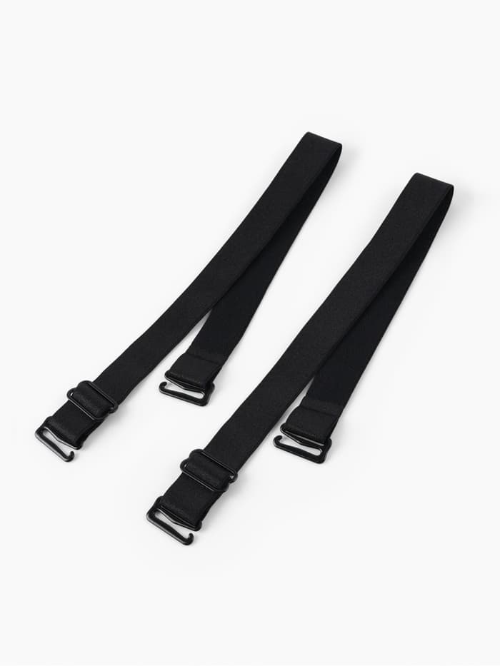 Лямки для бюстгальтера, текстильные, 2 см±2 мм, 34 см, пара, чёрные