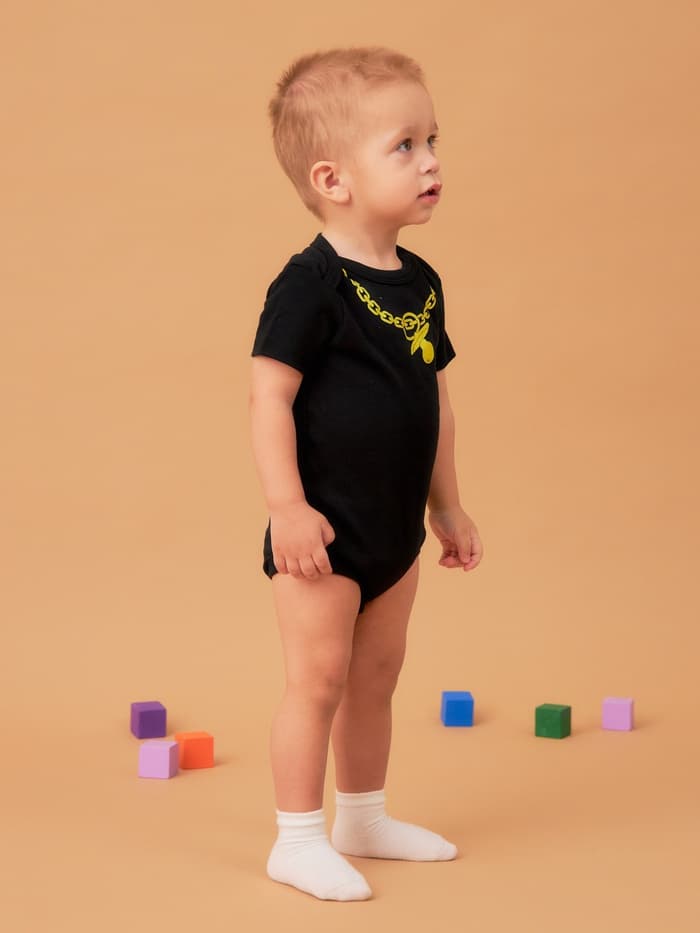 Боди для мальчика «Крошка Я. Цепь», рост 74-80 см, чёрное