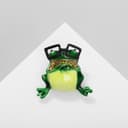 Брошь «Лягушка», цветная в золоте