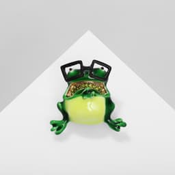 Брошь «Лягушка», цветная в золоте