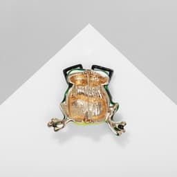 Брошь «Лягушка», цветная в золоте