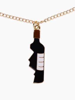 Кулоны парные на цепочке «Сердце и вино», 45 см, красные, чёрные