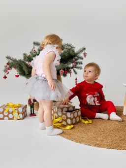 Комбинезон детский «Крошка Я» Happy winter, рост 68-74 см, красный