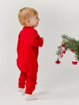 Комбинезон детский «Крошка Я» Happy winter, рост 68-74 см, красный