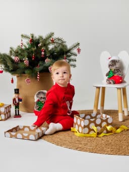 Комбинезон детский «Крошка Я» Happy winter, рост 74-80 см, красный