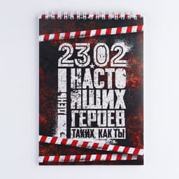 Блокнот А5, 40 листов на гребне в клетку «23 февраля: День настоящих героев»