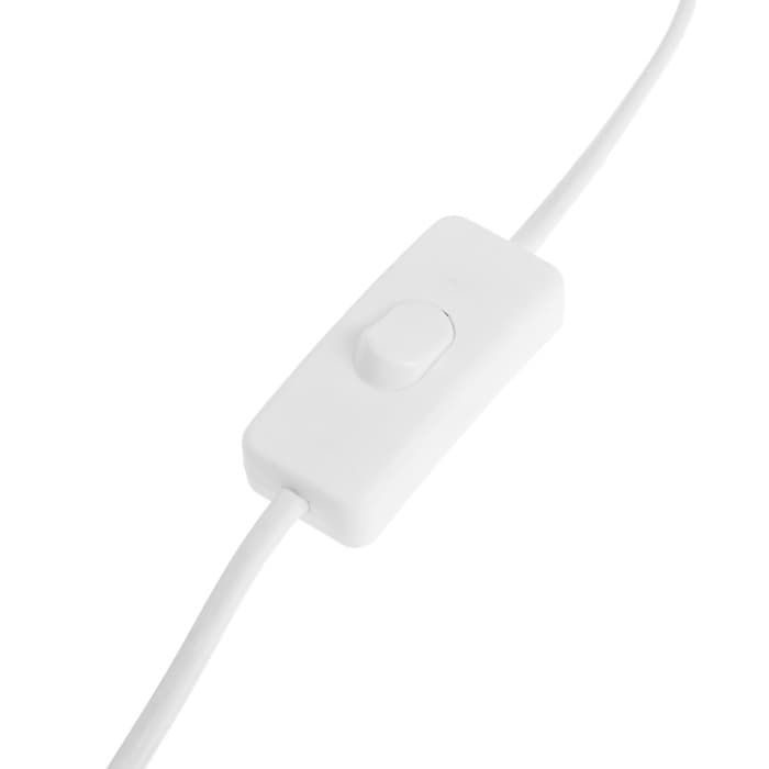 Патрон на гибкой ножке под лампу, E27, 30 см, с выключателем, 220 В, белый