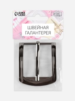 Пряжка для ремня, 6.3×5.5 см, 40 мм, цвет чёрный никель