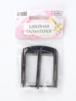 Пряжка для ремня, 6.3×5.5 см, 40 мм, цвет чёрный никель