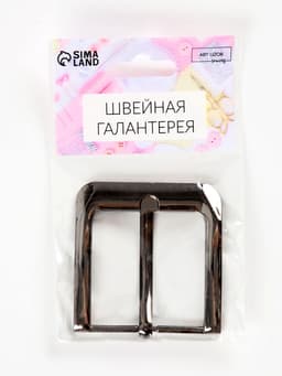 Пряжка для ремня, 5.5×5.2 см, 40 мм, цвет чёрный никель