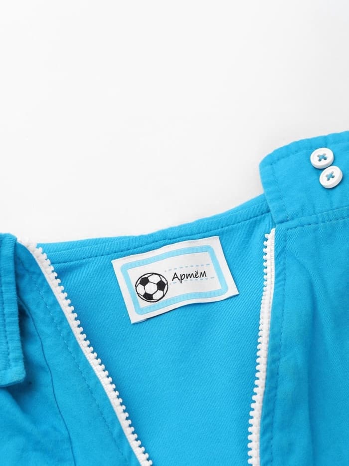 Нашивка именная «Мяч», 5.5×3.2 см, 10 шт., голубая