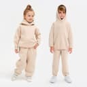 Худи детское с начёсом MINAKU: Basic Line KIDS, бежевое, рост 110 см