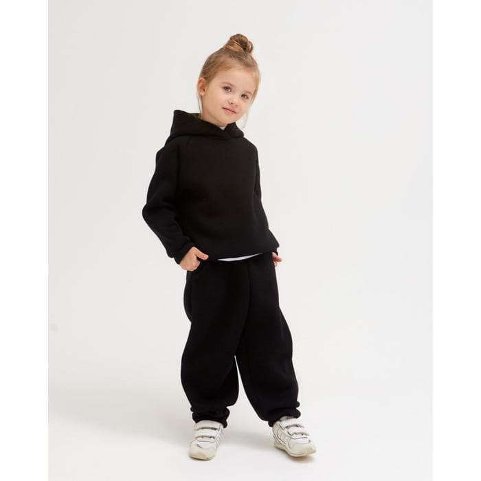 Худи детское MINAKU: Basic Line KIDS, чёрное, рост 110 см