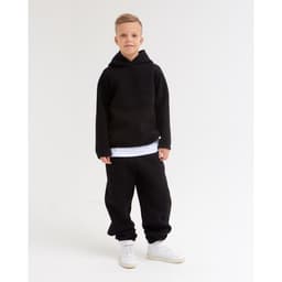 Худи детское MINAKU: Basic Line KIDS, чёрное, рост 128 см