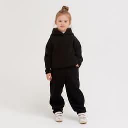 Брюки детские с начёсом MINAKU: Basic Line KIDS, чёрные, рост 116 см