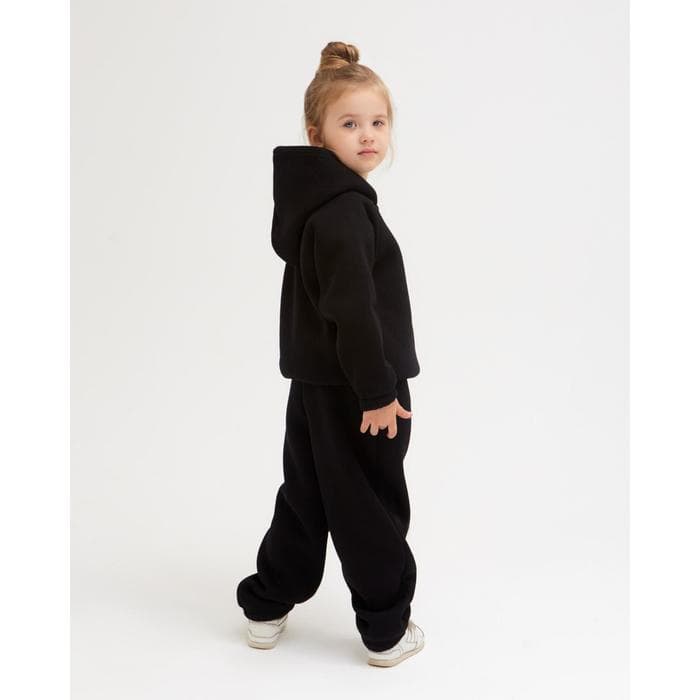 Брюки детские с начёсом MINAKU: Basic Line KIDS, чёрные, рост 122 см