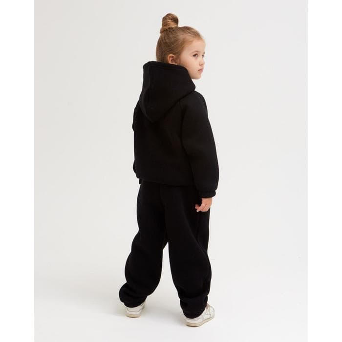 Брюки детские с начёсом MINAKU: Basic Line KIDS, чёрные, рост 122 см