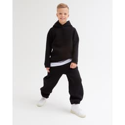 Брюки детские с начёсом MINAKU: Basic Line KIDS, чёрные, рост 122 см