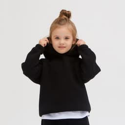 Худи детское MINAKU: Basic Line KIDS, чёрное, рост 104 см