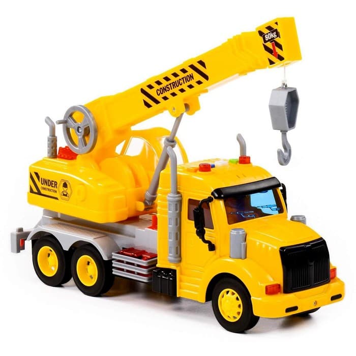 Кран «Профи», инерционный, световые и звуковые эффекты, цвет жёлтый