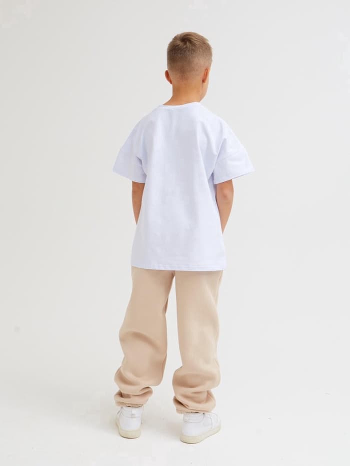 Брюки детские с начёсом MINAKU: Basic Line KIDS, бежевые, рост 104 см