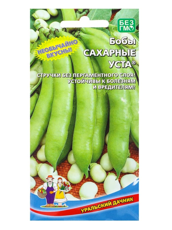 Семена Бобы «Сахарные Уста», 6 шт., «Уральский дачник»