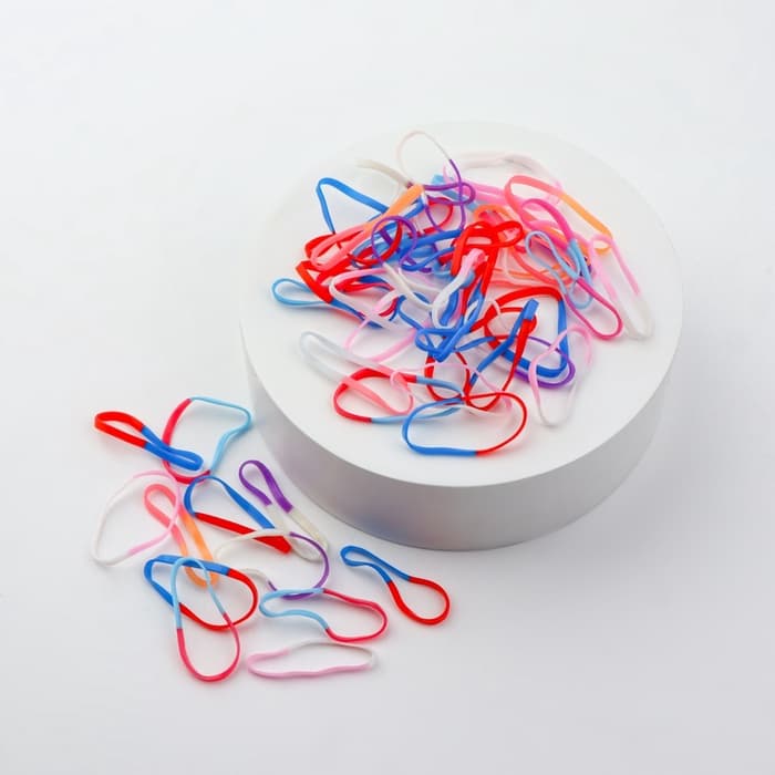 Силиконовые резинки для волос, набор, d=2 см, 50 шт., разноцветные