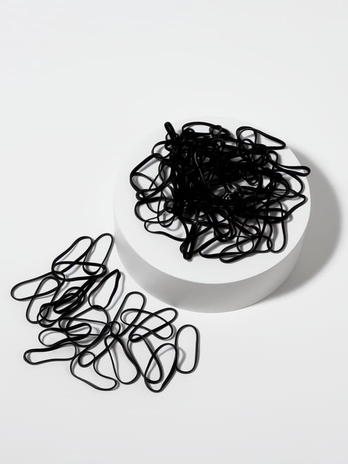Силиконовые резинки для волос, набор - 680 (± 30) шт., d=2 см, 50 г, чёрная