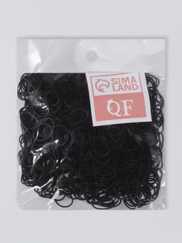Силиконовые резинки для волос, набор - 680 (± 30) шт., d=2 см, 50 г, чёрная