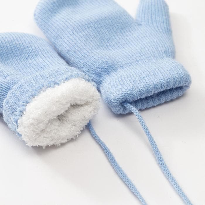 Варежки детские двухслойные MINAKU «Однотонные», голубые, размер 14 (4-5 лет)