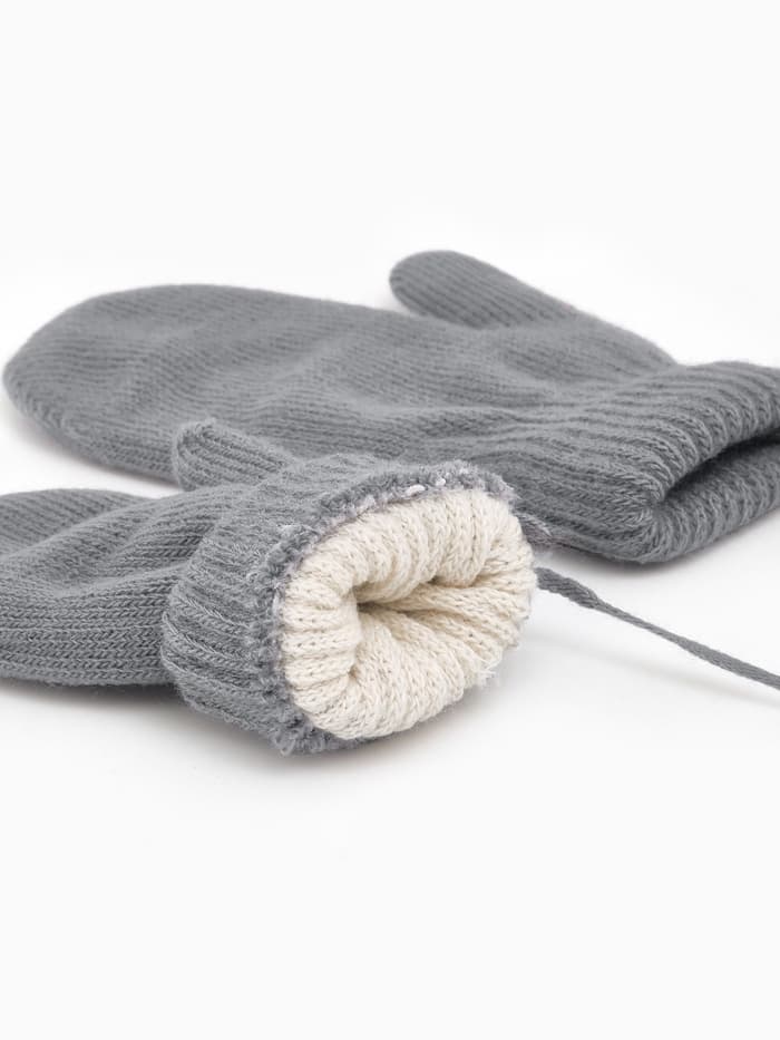 Варежки детские двухслойные MINAKU «Однотонные», тёмно-серые, размер 14 (4-5 лет)