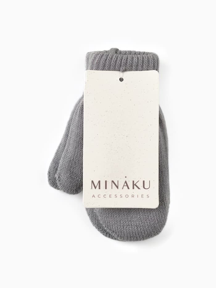 Варежки детские двухслойные MINAKU «Однотонные», тёмно-серые, размер 14 (4-5 лет)