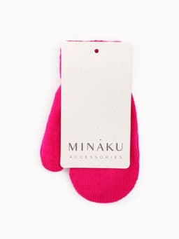 Варежки детские двухслойные MINAKU «Однотонные», ярко-розовые, размер 12 см, обхват 14 см (4-5 лет)