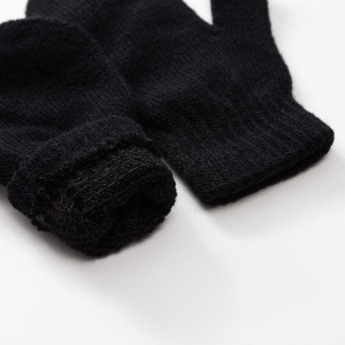 Варежки детские однослойные MINAKU «Однотонные», чёрные, размер 15 (6-8 лет)