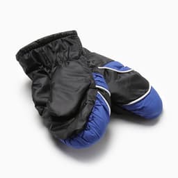 Варежки зимние детские MINAKU, чёрные, голубые, размер 15