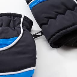 Варежки зимние детские MINAKU, чёрные, голубые, размер 15