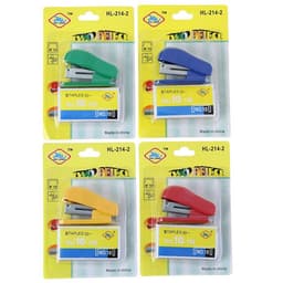 Мини - степлер канцелярский №10, Calligrata, до 7 листов, скобы в комплекте, в блистере, МИКС