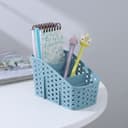 Подставка - органайзер для канцелярии, 3 ячейки, 15.5×9.5×9.5 см, голубая