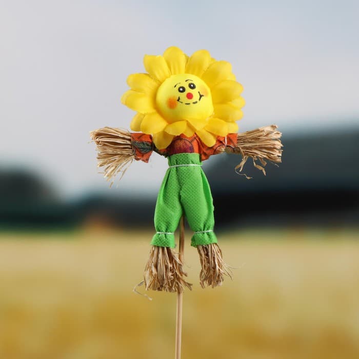 Огородное пугало «Солнышко», 16 см, h=50 см, МИКС, Greengo
