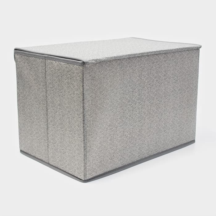 Короб стеллажный для хранения с крышкой «Ронда», 38×24×24 см, серый