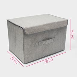 Короб стеллажный для хранения с крышкой «Ронда», 38×24×24 см, серый