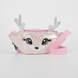 Сумка детская для девочки поясная «Оленёнок», на молнии, розовая