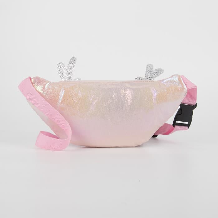 Сумка детская для девочки поясная «Оленёнок», на молнии, розовая