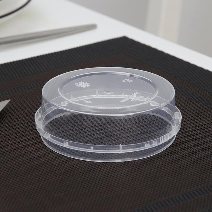 Соусник одноразовый «Круглый», 125 мл, пластик, d=9.3 см, с контрольным замком, прозрачный